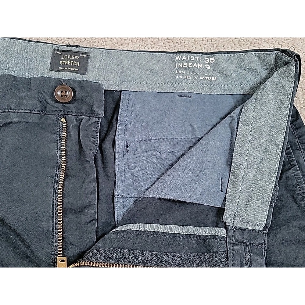 J. CREW Stretch Chino Shorts Mens Size Waist 35 x Inseam 9 Blue Cotton‎ Casual - Picture 3 of 7